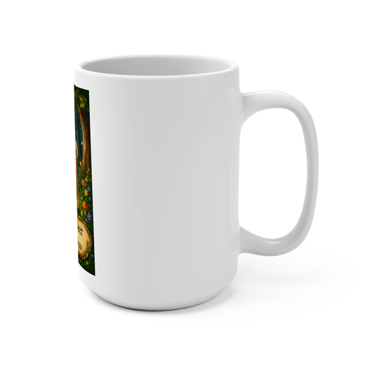 Daisy the Deer & Smokey D Baby Dogga 15 oz Ceramic Coffee Mug | Cute Woodland Fawn & Puppy Mug | Enchanted Forest Children's Book Gift | Nature Lover Coffee Cup