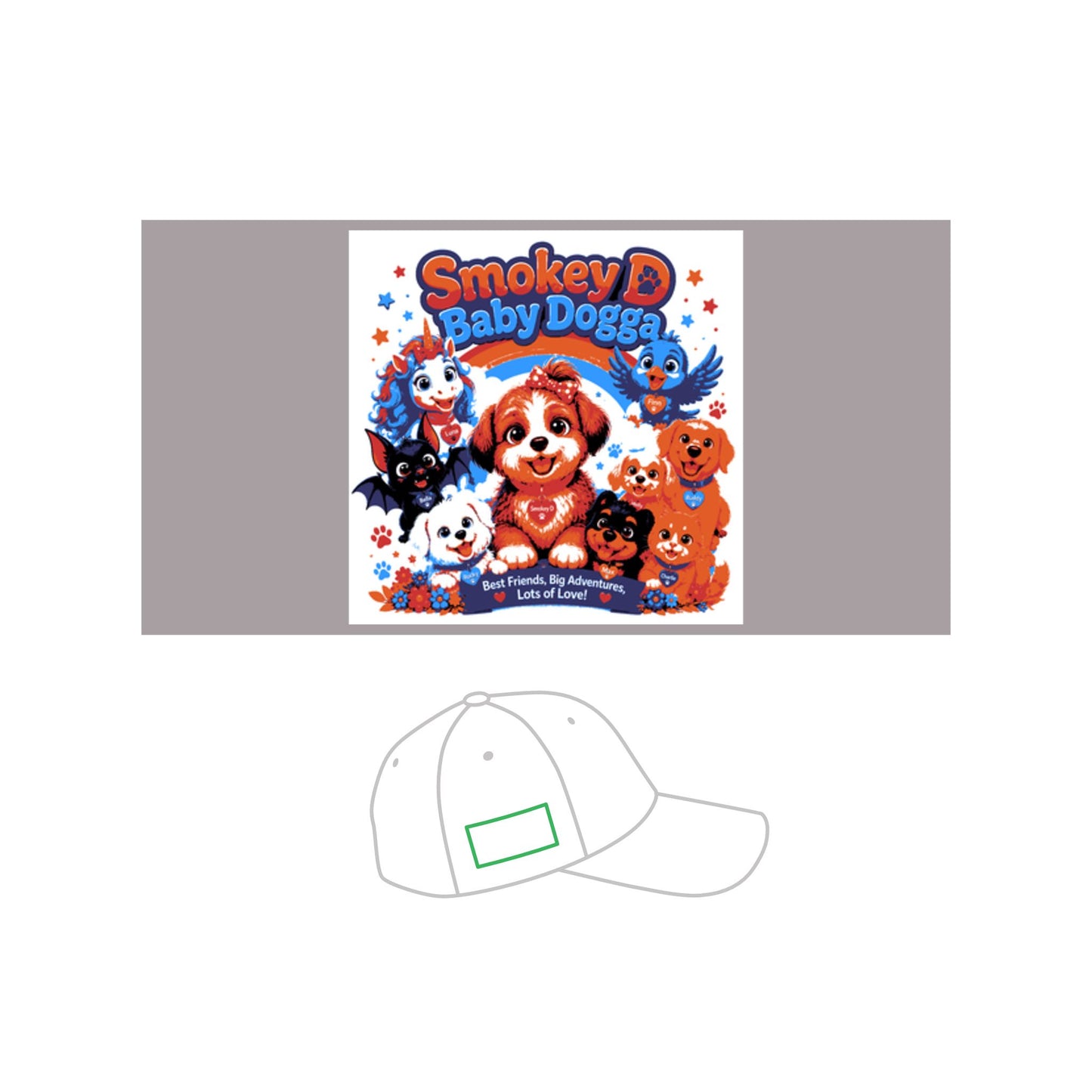 Smokey D Baby Dogga & Friends Embroidered Youth Baseball Cap – Character Adventure Hat