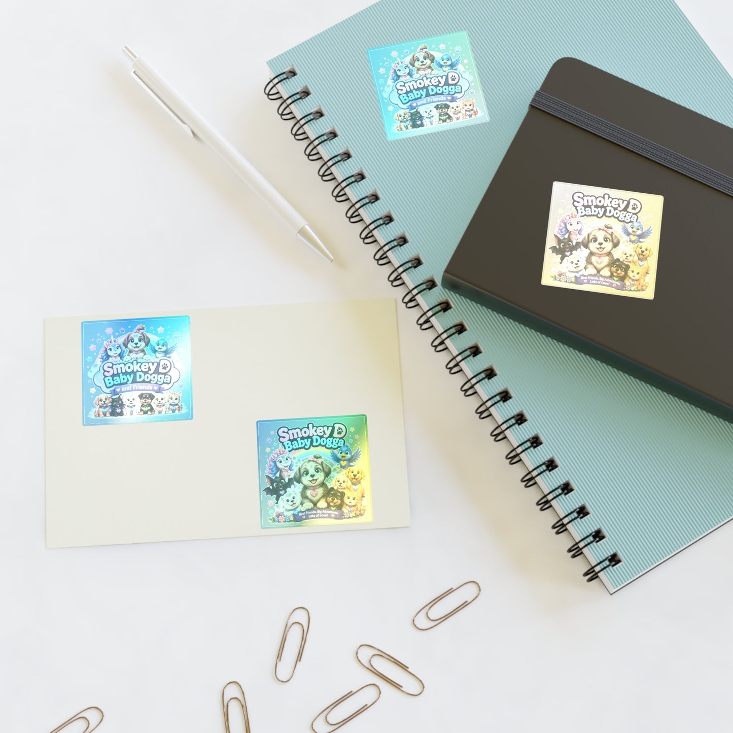 Smokey D Baby Dogga Sticker Sheet — Cute Puppy Characters Sticker Set