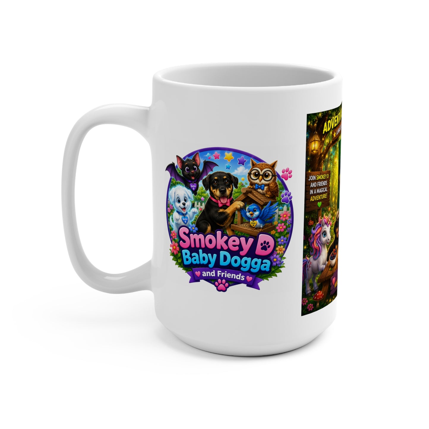 Smokey D Baby Dogga's Magical Forest 15 oz Ceramic Mug – Wraparound Design