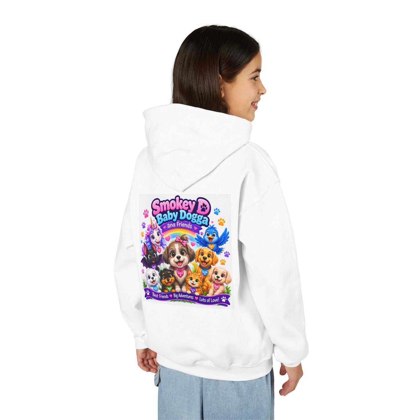 Smokey D Baby Dogga Kids Hoodie – Cute Puppy Friends Graphic Hooded Sweatshirt