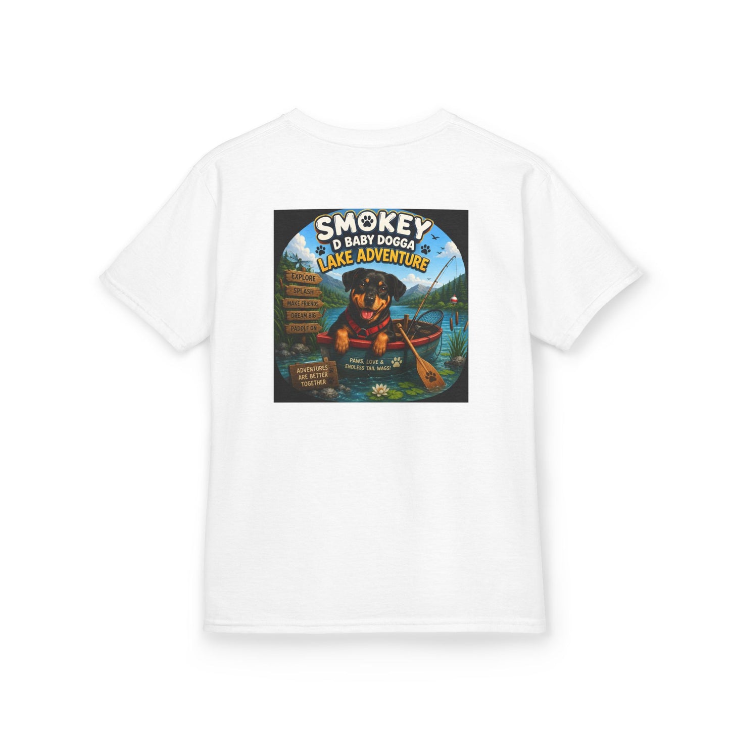 Smokey D Baby Dogga’s Lake Adventure Youth T-Shirt – Gildan 5000B Heavy Cotton Tee
