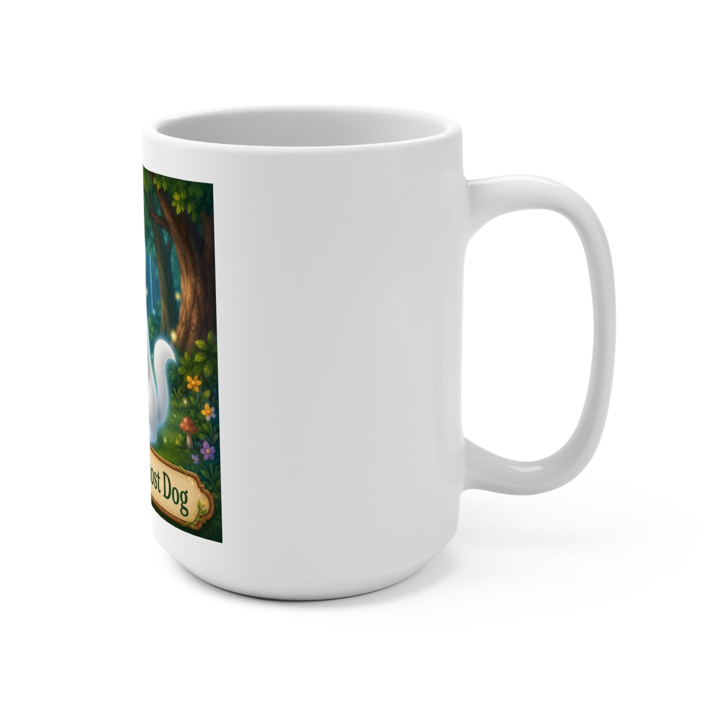 Rocky the Ghost Dog 15 oz Ceramic Coffee Mug | Cute Memorial Pet Mug | Smokey D Baby Dogga | Microwave & Dishwasher Safe