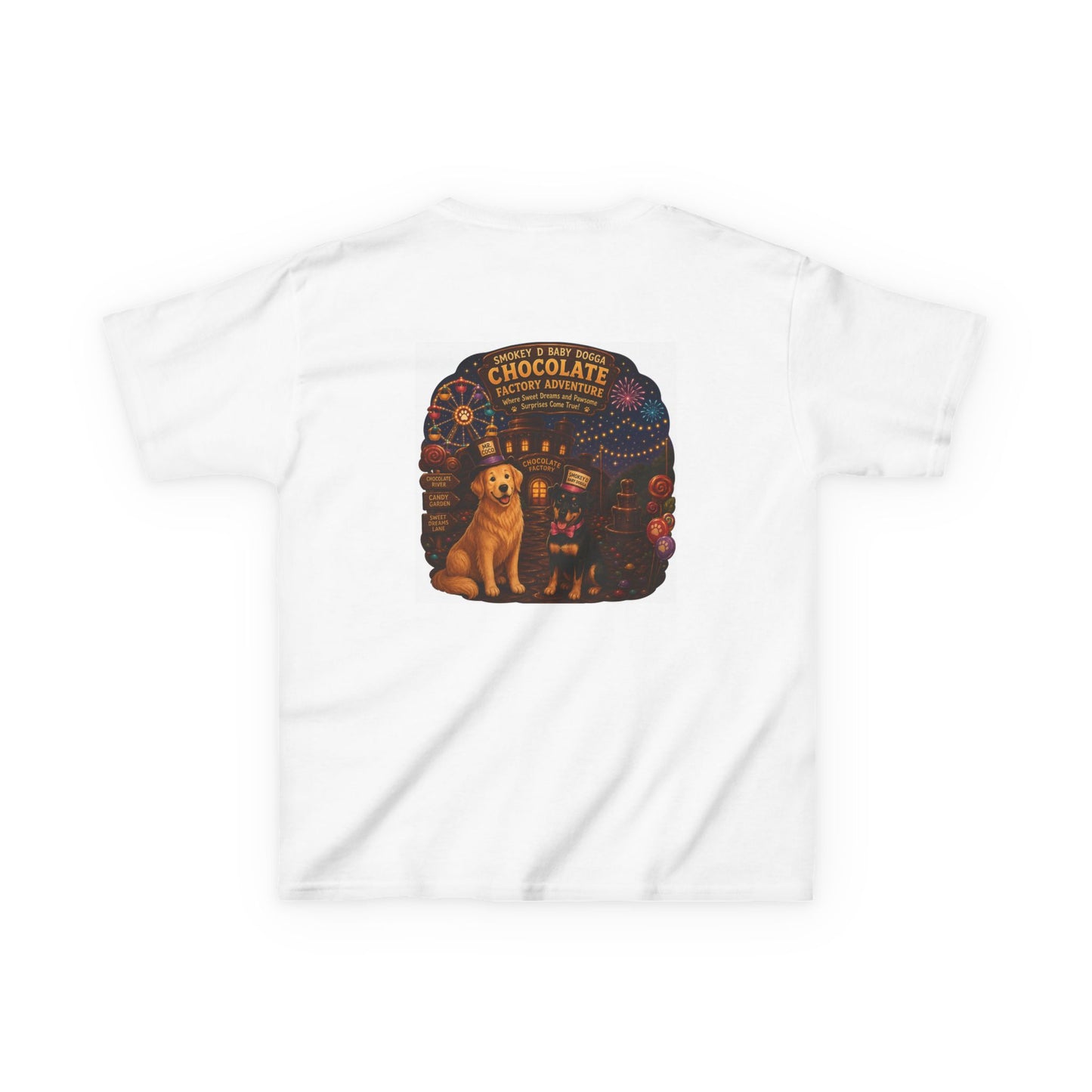 Smokey D Baby Dogga Chocolate Factory Kids Heavy Cotton Tee – Fun Children’s Graphic T-Shirt
