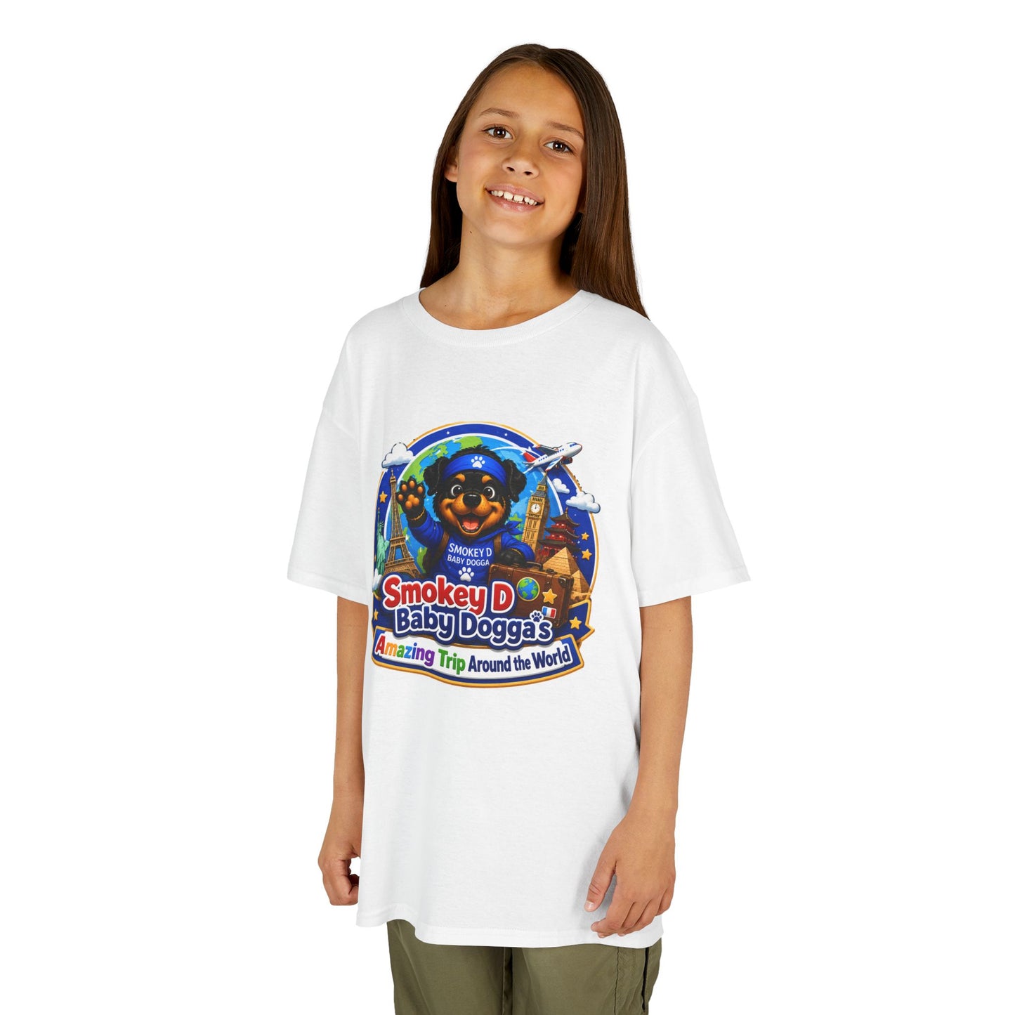 Smokey D Baby Dogga's Amazing Trip Around the World – Kids Heavy Cotton™ T-Shirt