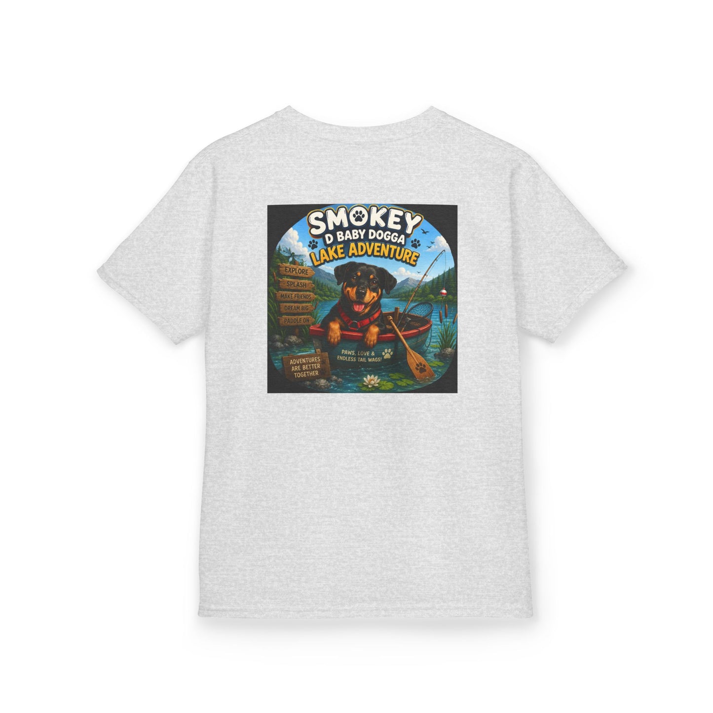 Smokey D Baby Dogga’s Lake Adventure Youth T-Shirt – Gildan 5000B Heavy Cotton Tee