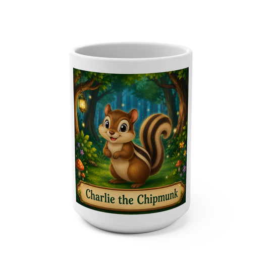 Charlie the Chipmunk 15 oz Ceramic Coffee Mug | Cute Forest Animal Mug | Smokey D Baby Dogga | Microwave & Dishwasher Safe