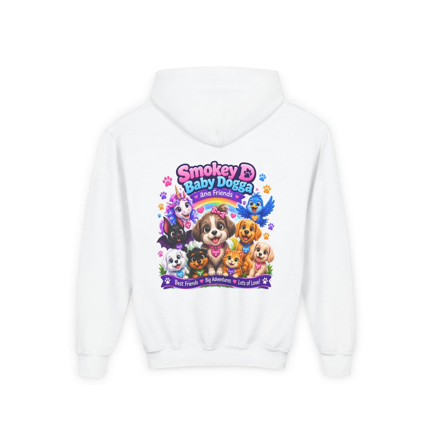 Smokey D Baby Dogga Kids Hoodie – Cute Puppy Friends Graphic Hooded Sweatshirt