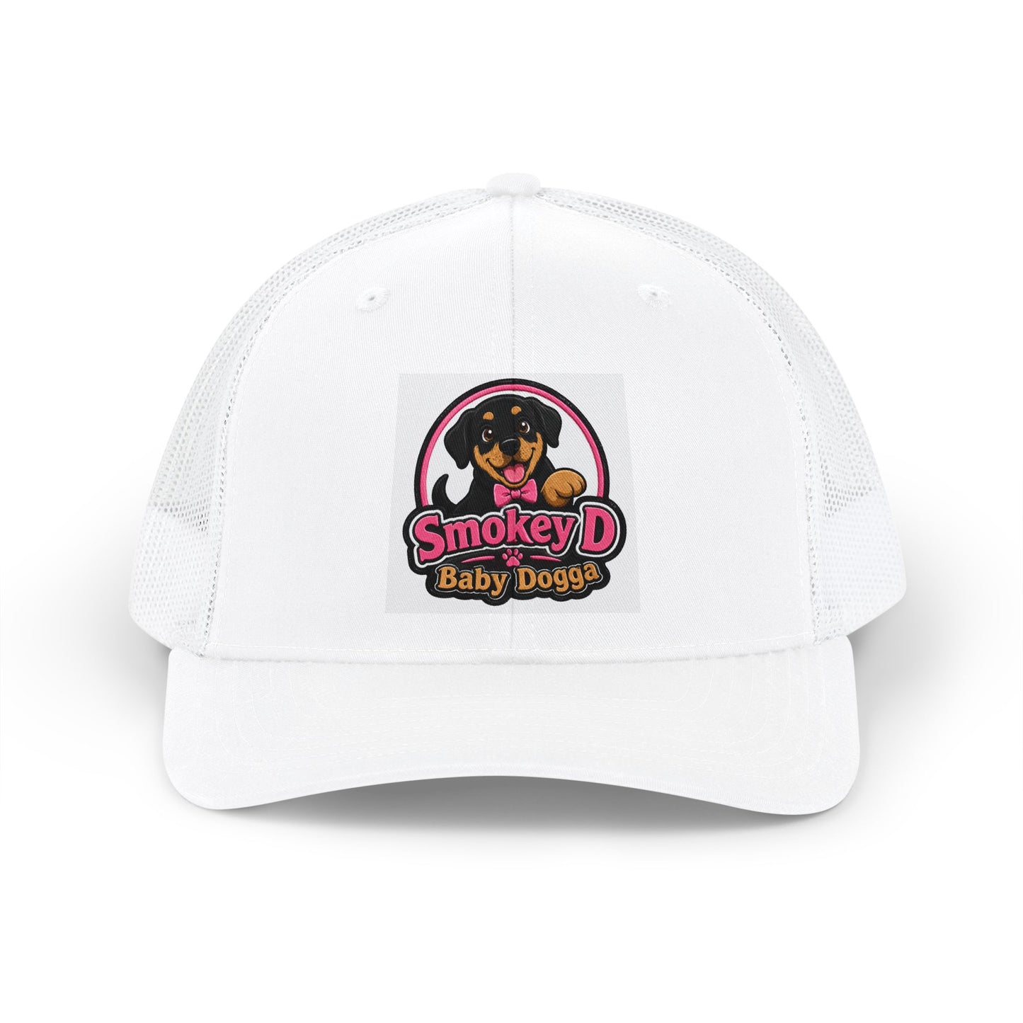 Smokey D Baby Dogga Embroidered Snapback Trucker Cap – Pink Bow Tie Logo Hat