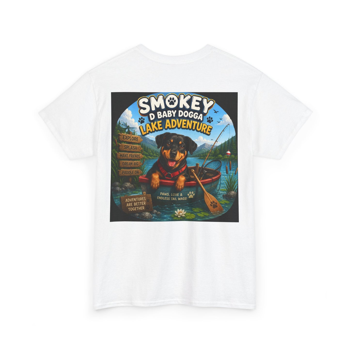 Smokey D Baby Dogga’s Lake Adventure T-Shirt – Gildan 5000 Heavy Cotton Tee