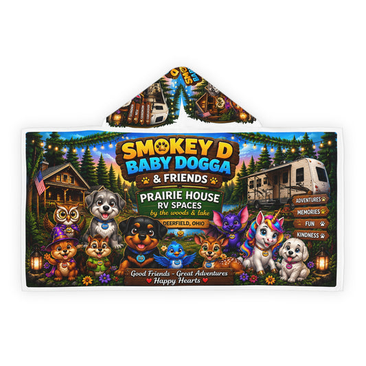 Smokey D Baby Dogga & Friends Youth Hooded Towel – Prairie House RV Spaces Kids Beach Towel