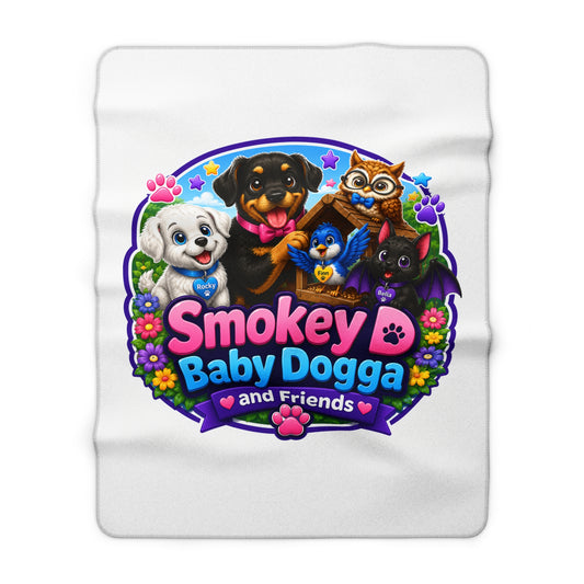 Sherpa Blanket — Smokey D Baby Dogga and Friends Cute Puppy & Pet Critter Design