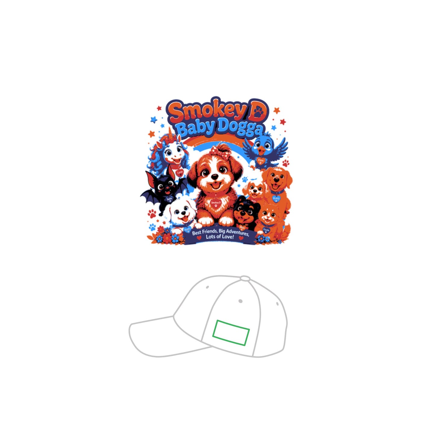 Smokey D Baby Dogga & Friends Embroidered Youth Baseball Cap –  Character Adventure Hat