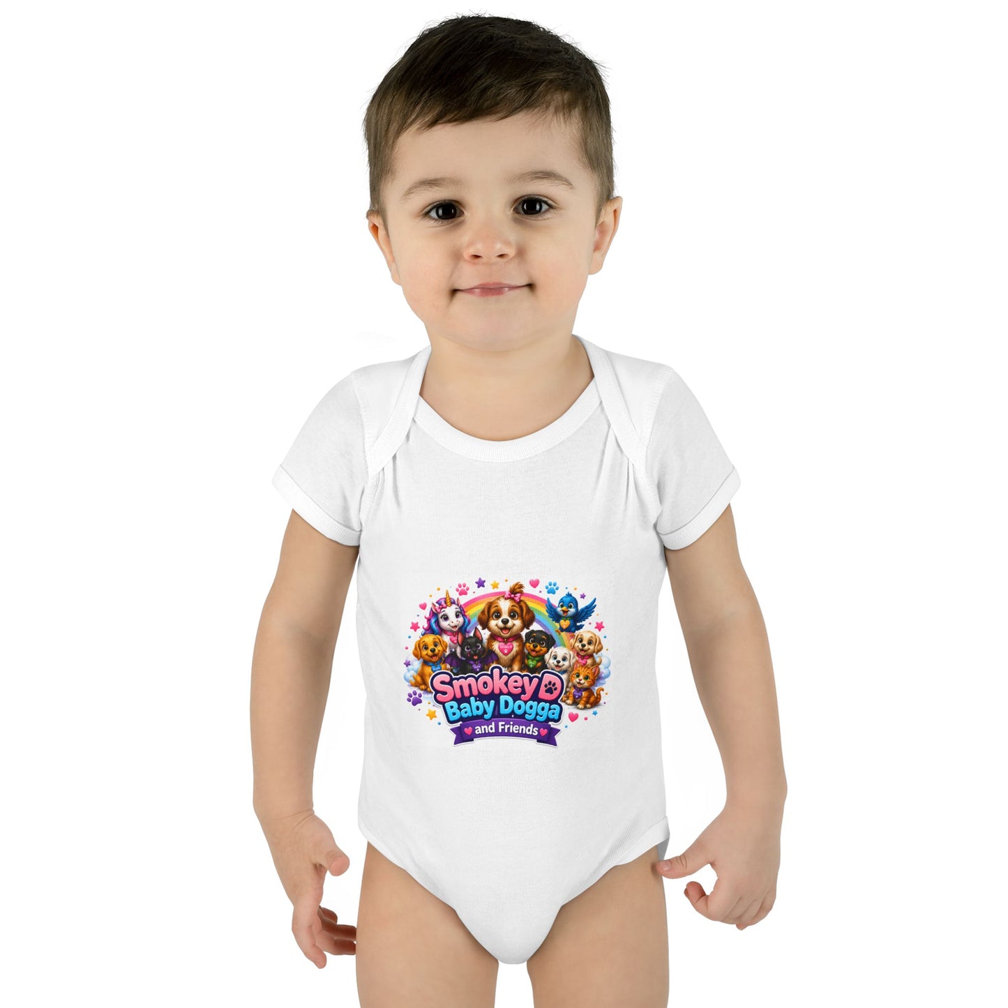 Smokey D Baby Dogga Bodysuit - Cute Puppy Friends Infant Onesie
