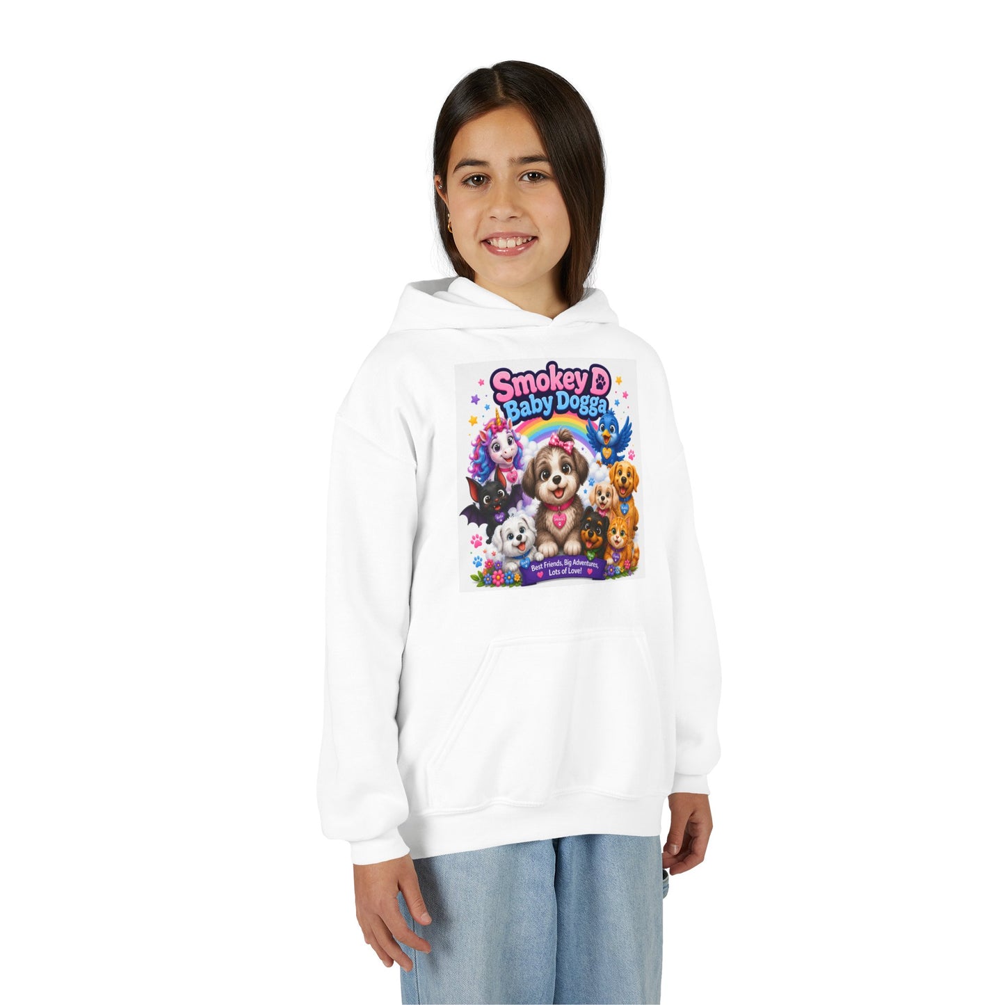 Smokey D Baby Dogga Kids Hoodie – Cute Puppy Friends Graphic Hooded Sweatshirt
