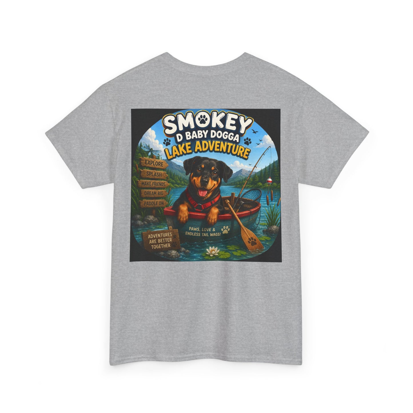 Smokey D Baby Dogga’s Lake Adventure T-Shirt – Gildan 5000 Heavy Cotton Tee