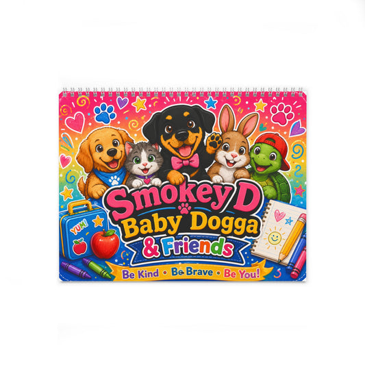 Smokey D Baby Dogga and Friends 2027 Wall Calendar | 12-Month Family Calendar Featuring Cute Animal Adventures | Full-Color Kids & Dog Lover Gift