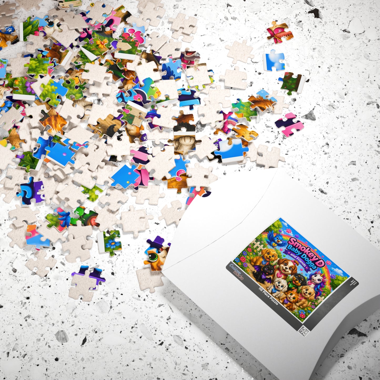 Smokey D Baby Dogga and Friends Kids Jigsaw Puzzle – Colorful Puppy Unicorn Scene (110–1014 pcs)