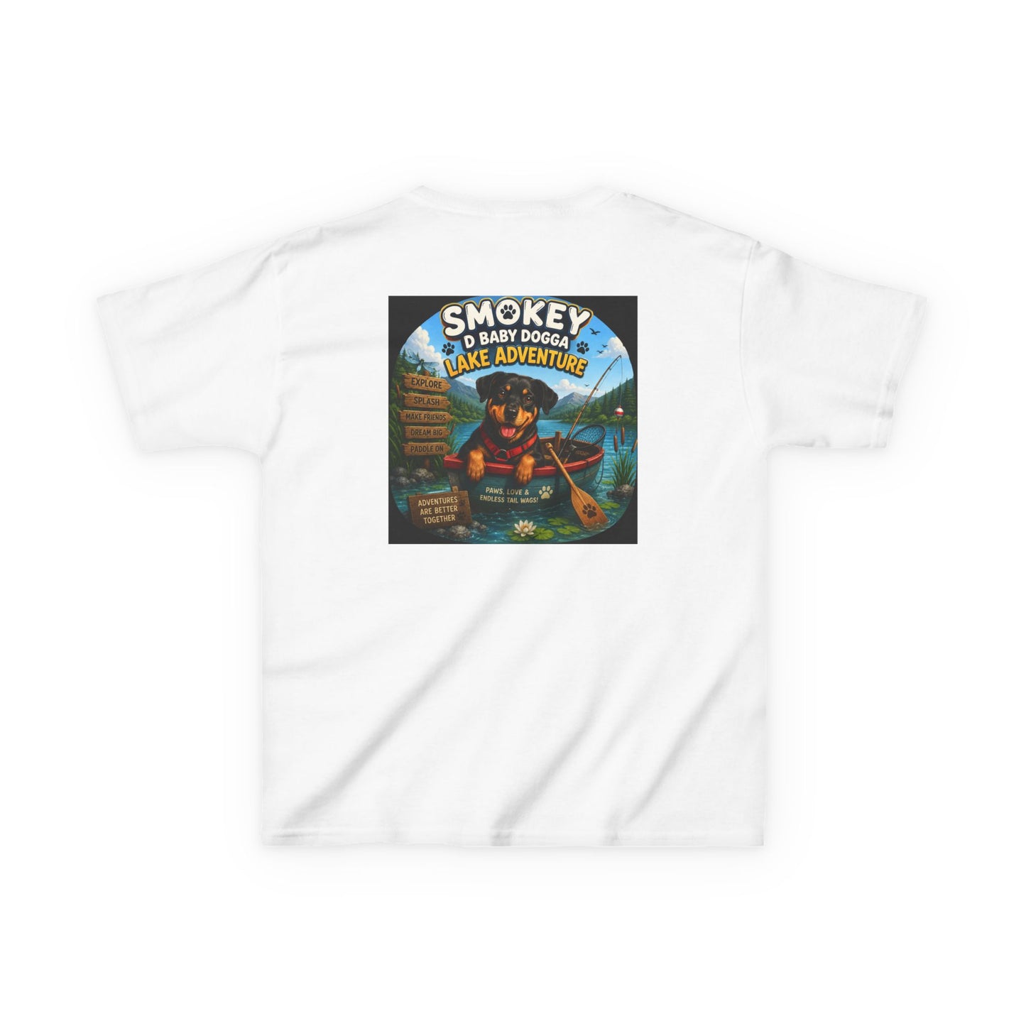 Smokey D Baby Dogga’s Lake Adventure Youth T-Shirt – Gildan 5000B Heavy Cotton Tee