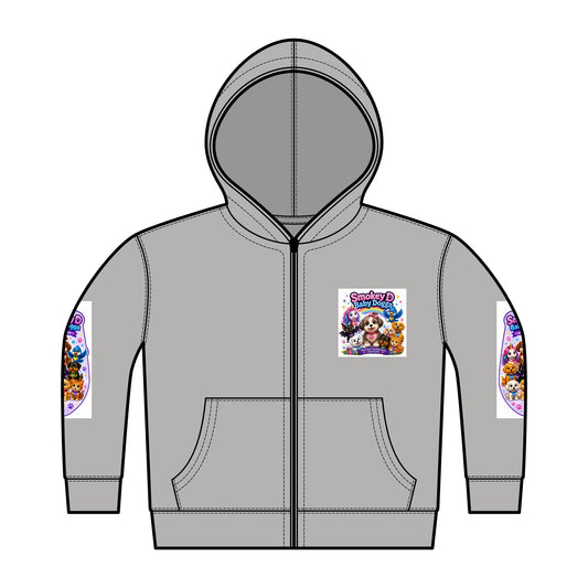 Toddler Hoodie — Smokey D Baby Dogga  Colorful Puppy Graphic Full‑Zip Fleece