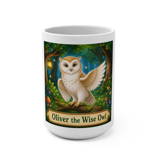 Oliver the Wise Owl 15 oz Ceramic Coffee Mug | Smokey D Baby Dogga | Inspirational Owl Gift | Microwave & Dishwasher Safe