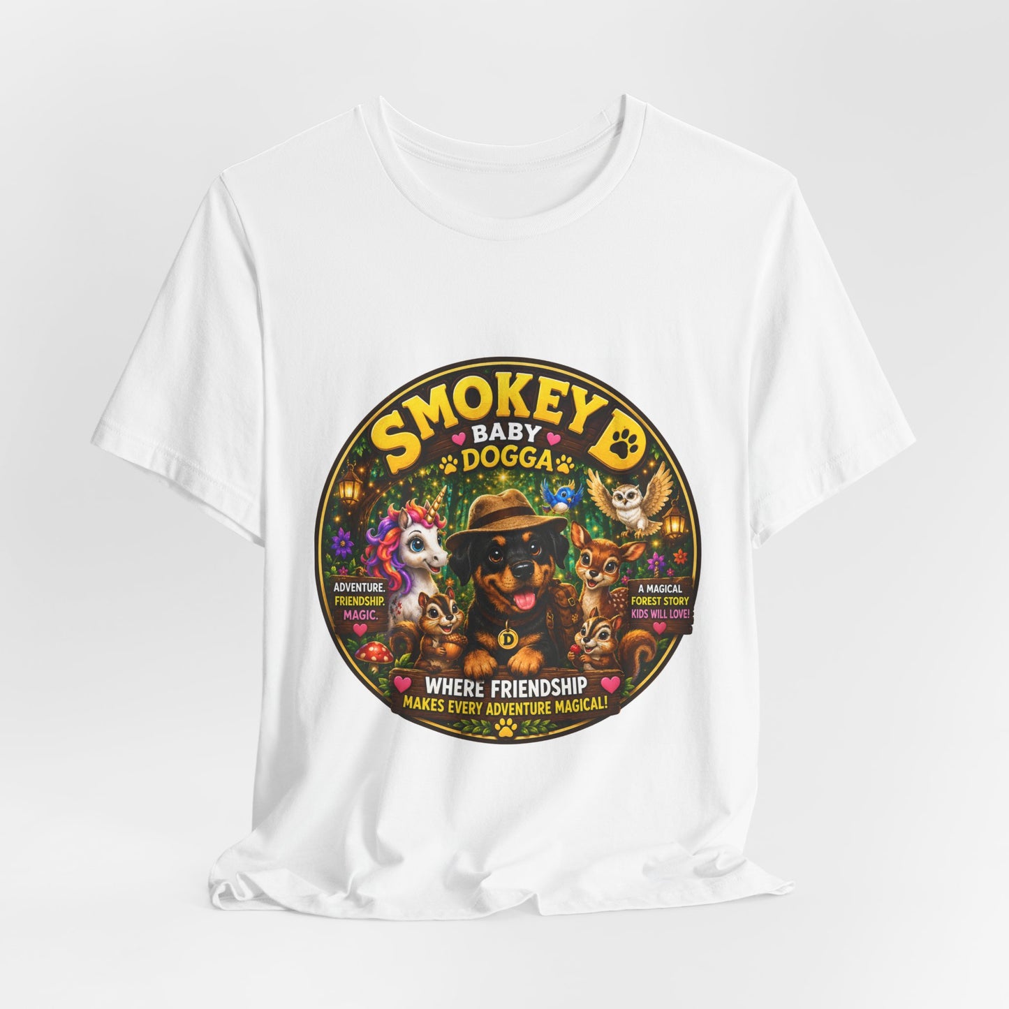Smokey Baby Dogga Tee — Vintage Cartoon Animal Friendship Graphic T-Shirt