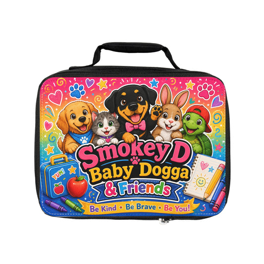 Smokey D Baby Dogga & Friends Lunch Bag — Colorful Kids School Lunch Tote