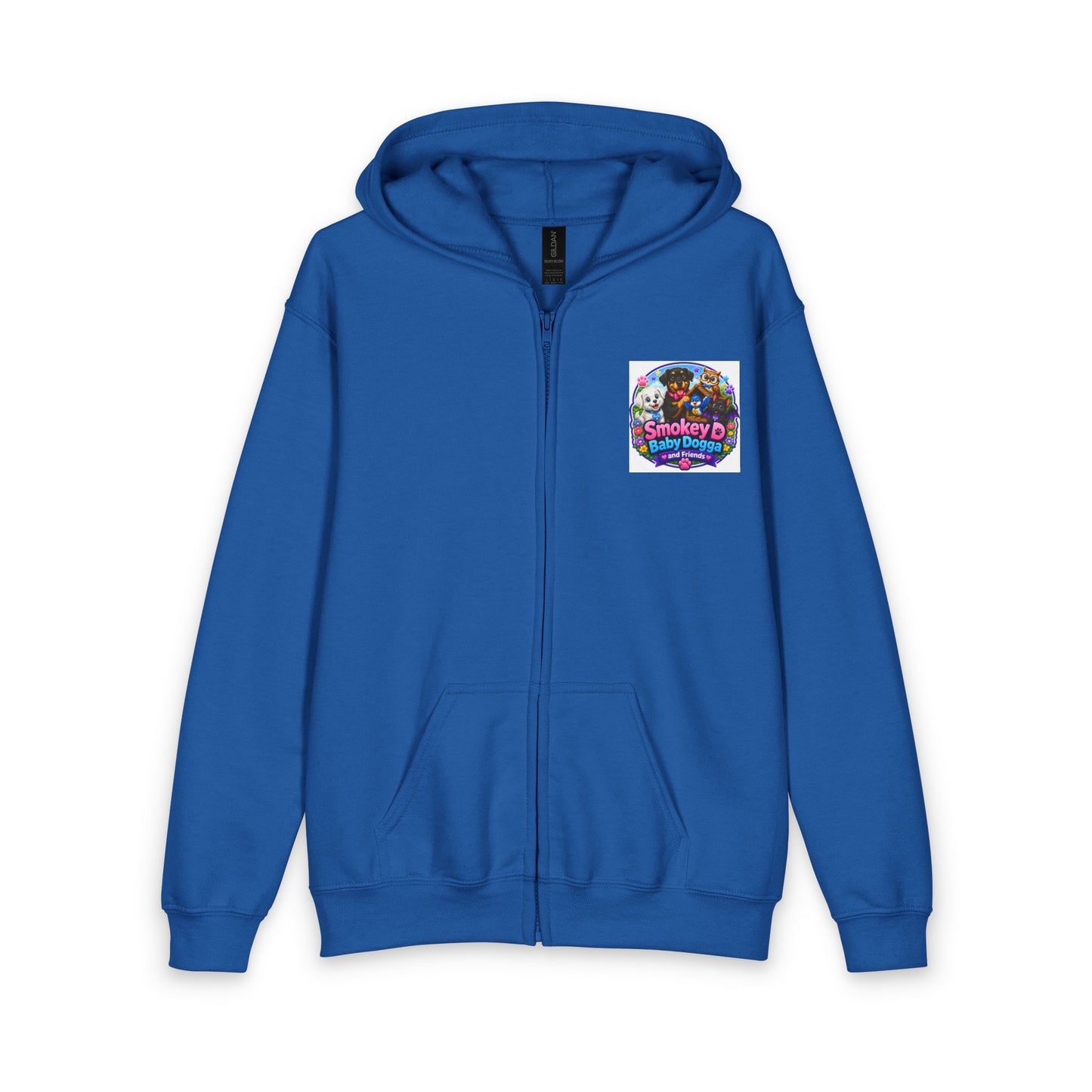 Smokey D Baby Dogga Moon Mission Youth Zip-Up Hoodie | Kids Space Adventure Hoodie