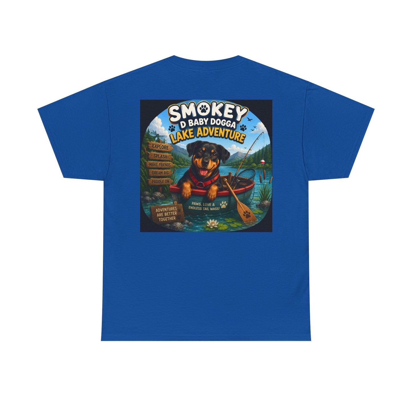 Smokey D Baby Dogga’s Lake Adventure T-Shirt – Gildan 5000 Heavy Cotton Tee