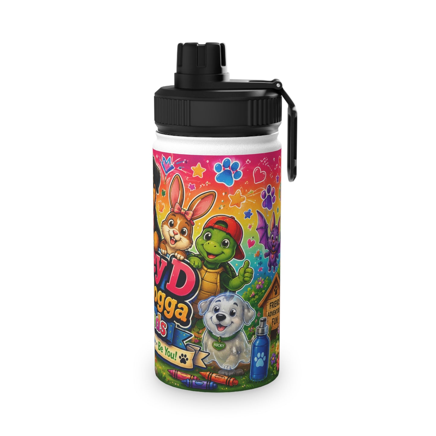 Smokey D Baby Dogga & Friends Stainless Steel Kids Water Bottle — Sports Lid