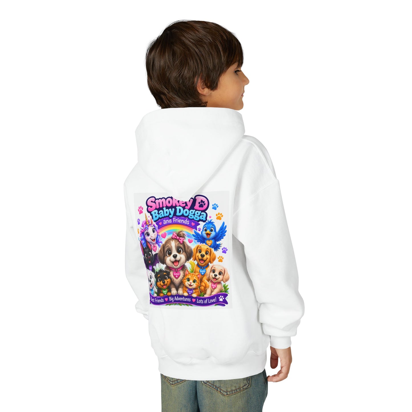 Smokey D Baby Dogga Kids Hoodie – Cute Puppy Friends Graphic Hooded Sweatshirt