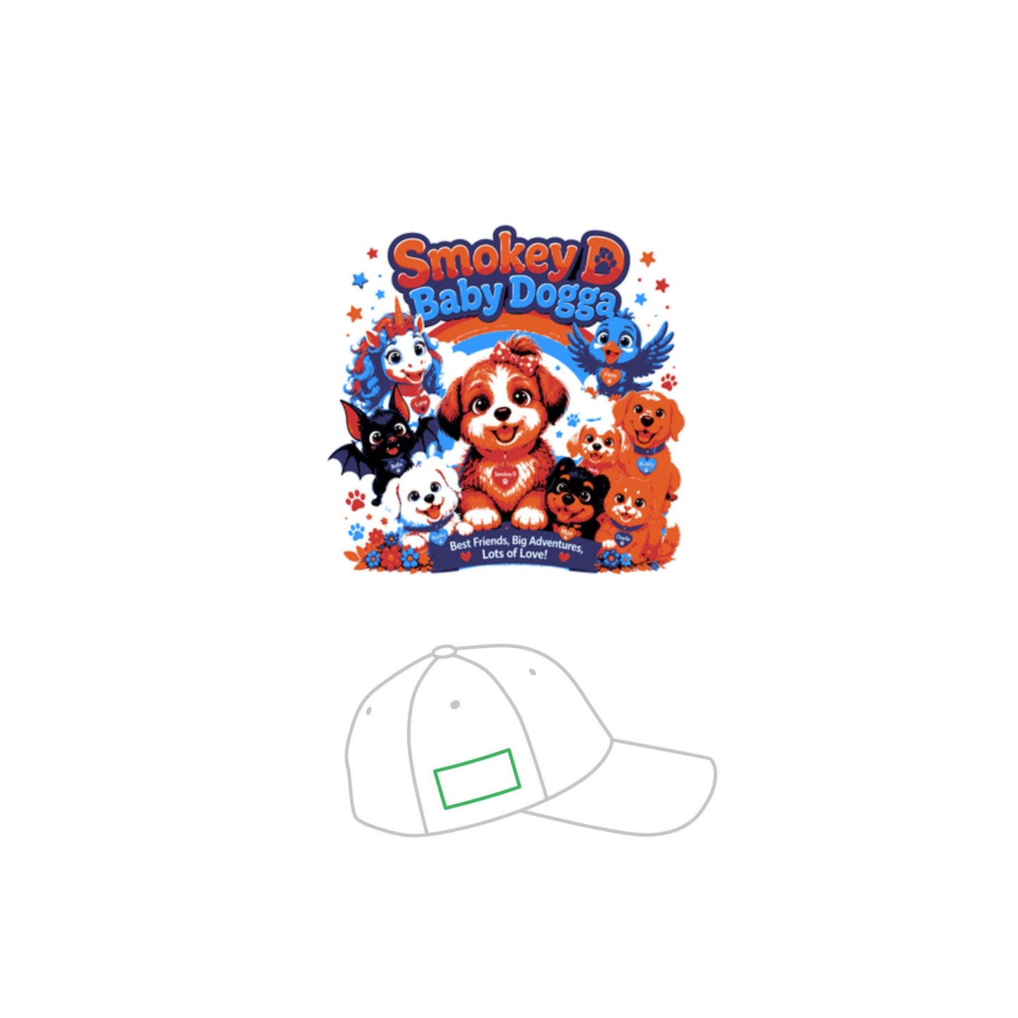Smokey D Baby Dogga & Friends Embroidered Youth Baseball Cap –  Character Adventure Hat