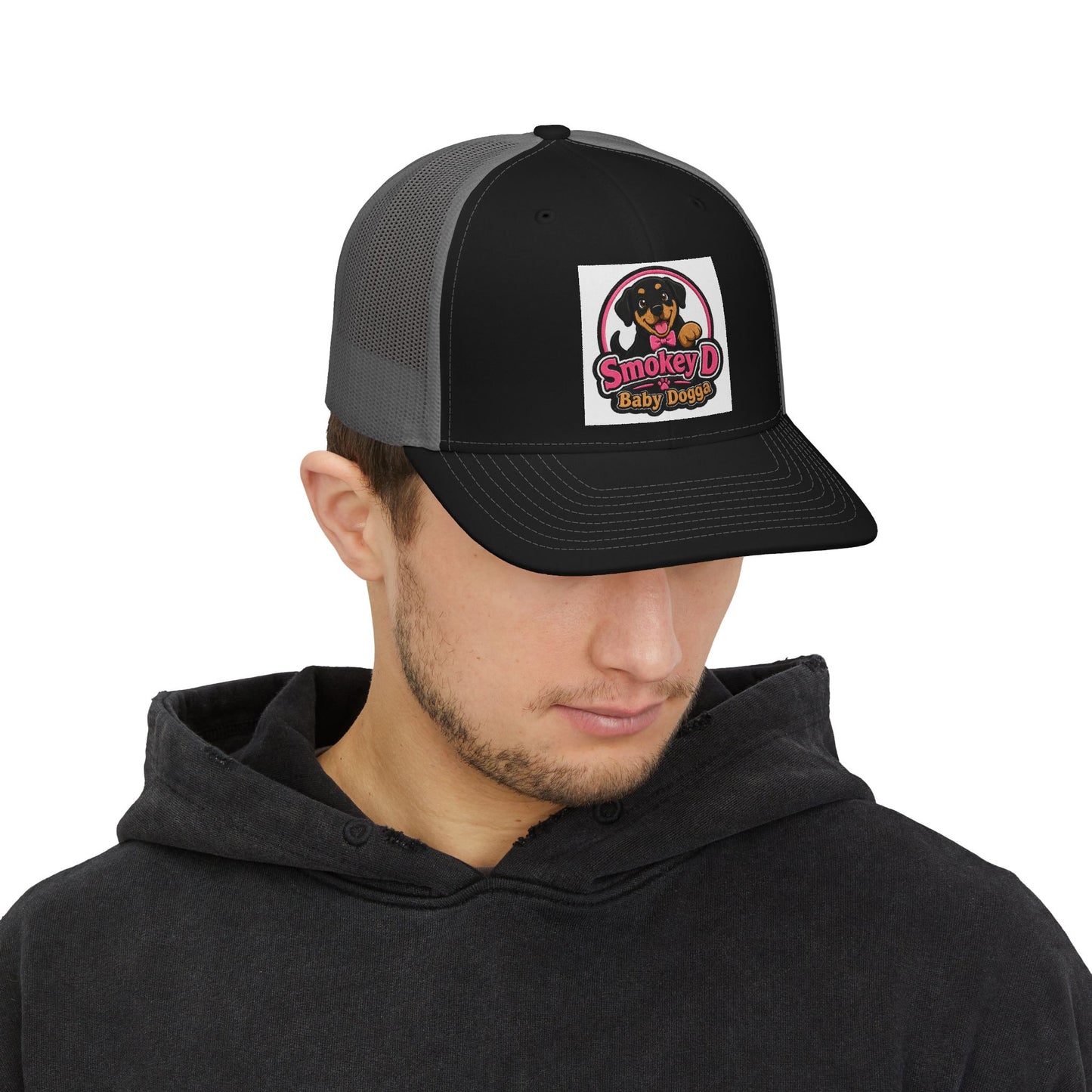 Smokey D Baby Dogga Embroidered Snapback Trucker Cap – Pink Bow Tie Logo Hat