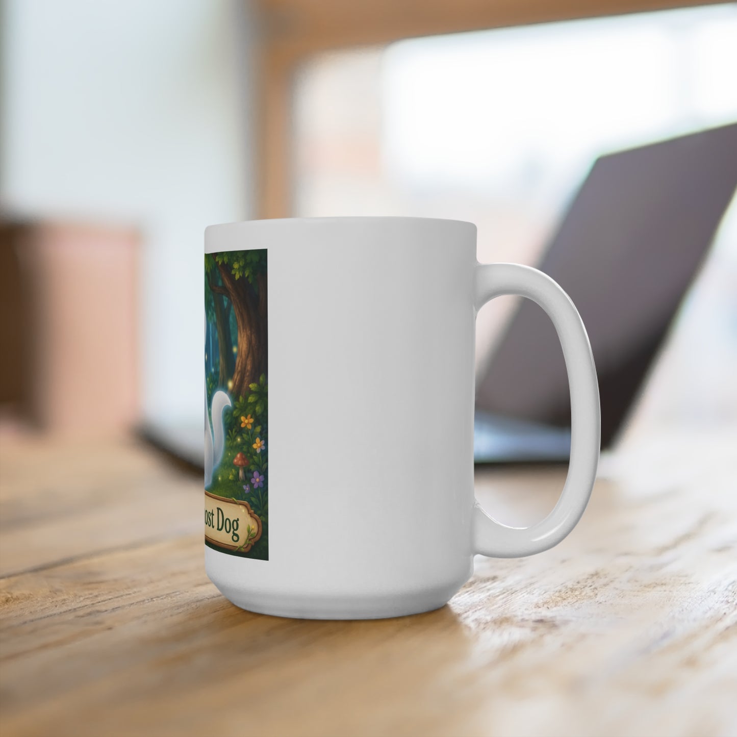 Rocky the Ghost Dog 15 oz Ceramic Coffee Mug | Cute Memorial Pet Mug | Smokey D Baby Dogga | Microwave & Dishwasher Safe