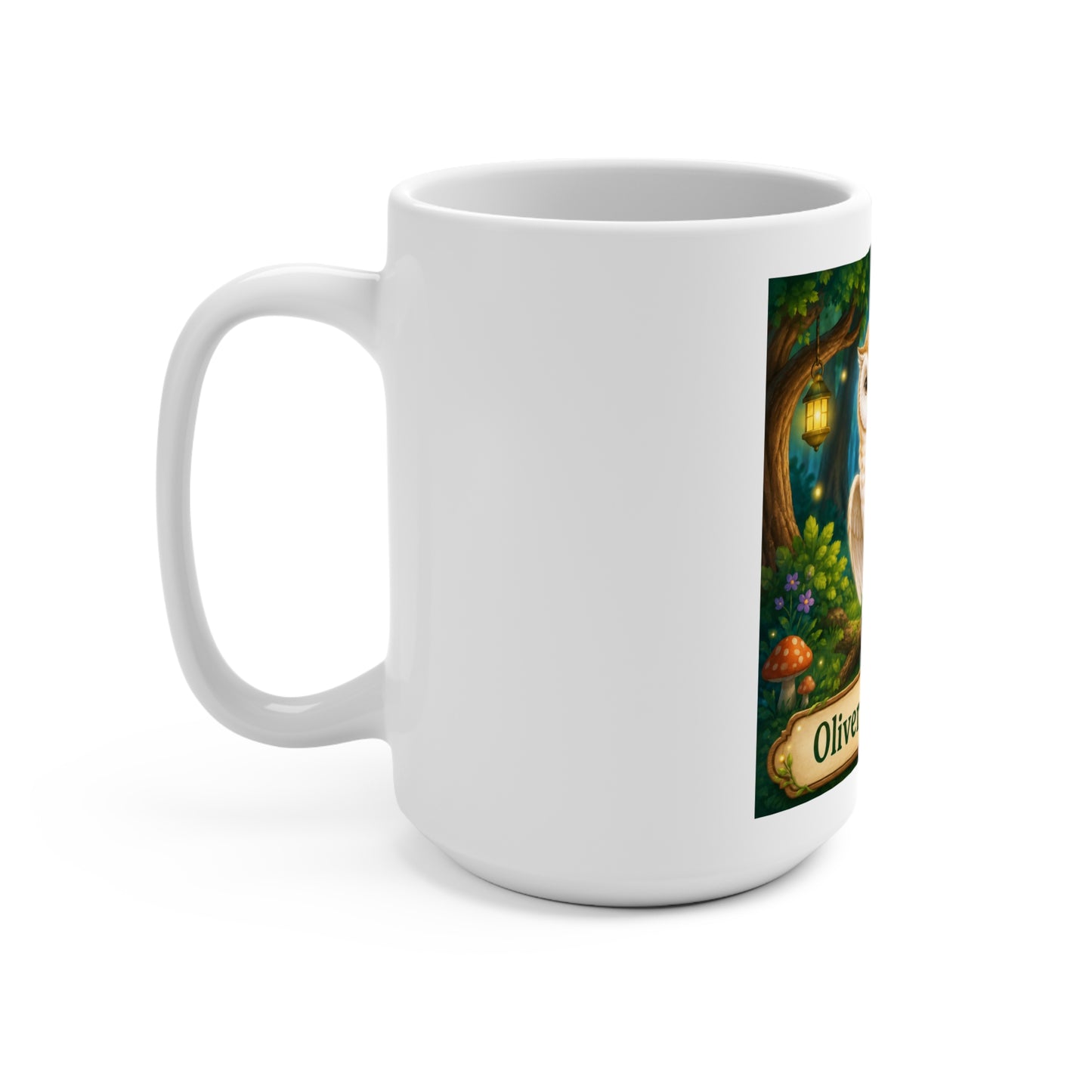 Oliver the Wise Owl 15 oz Ceramic Coffee Mug | Smokey D Baby Dogga | Inspirational Owl Gift | Microwave & Dishwasher Safe