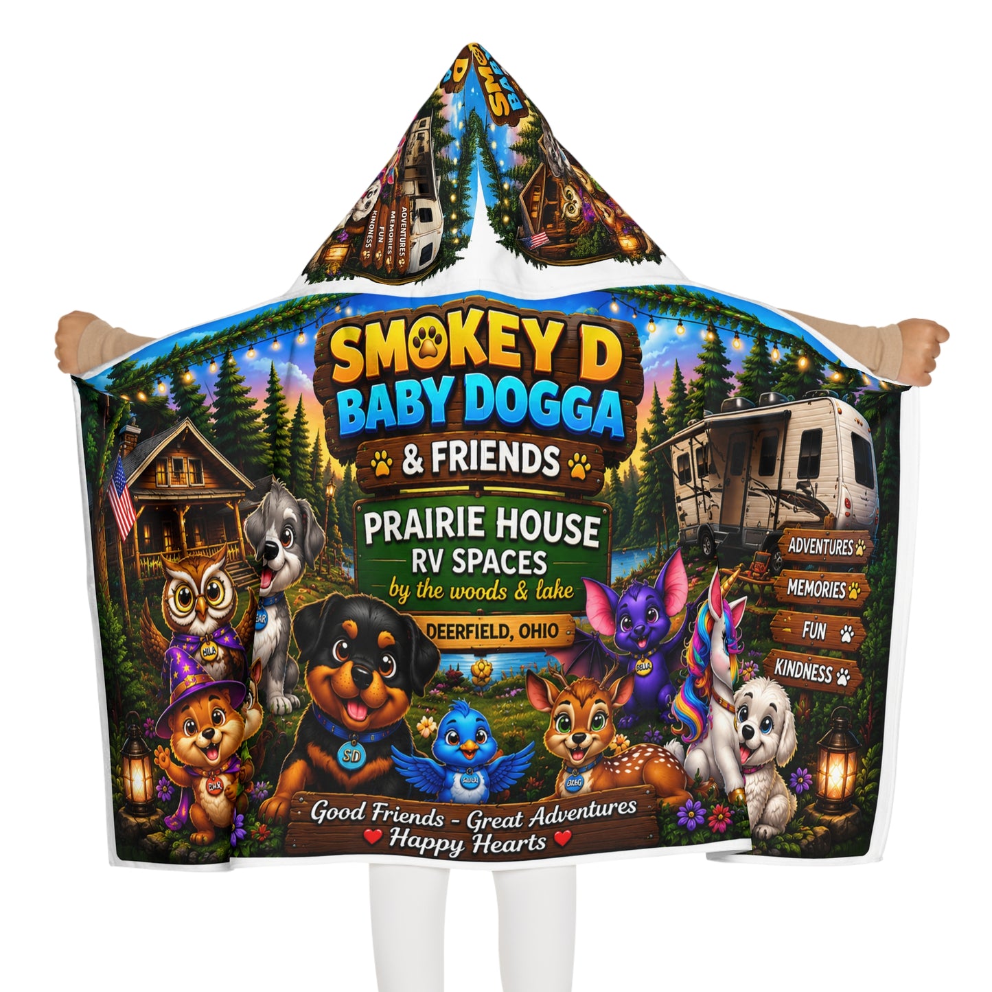 Smokey D Baby Dogga & Friends Youth Hooded Towel – Prairie House RV Spaces Kids Beach Towel