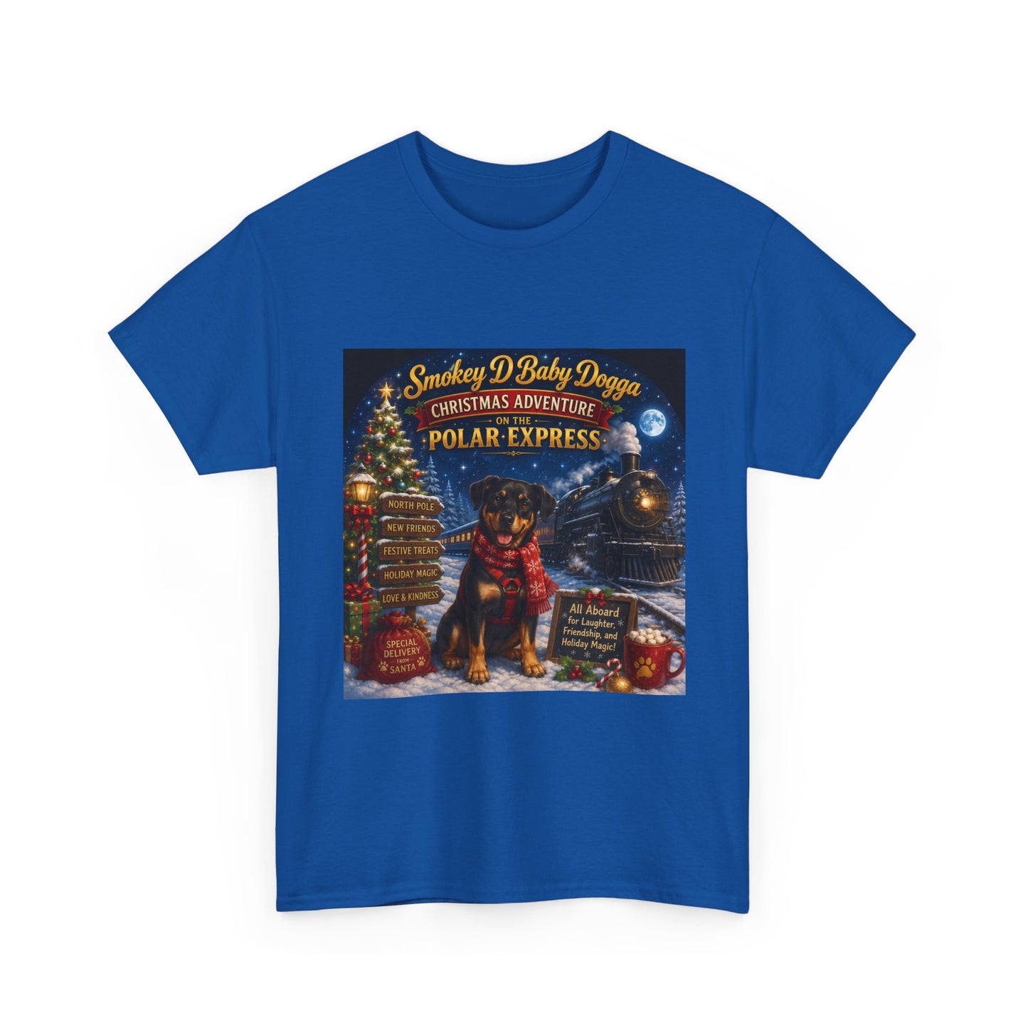 Smokey D Baby Dogga Polar Express Christmas T-Shirt – Gildan 5000 Heavy Cotton Tee