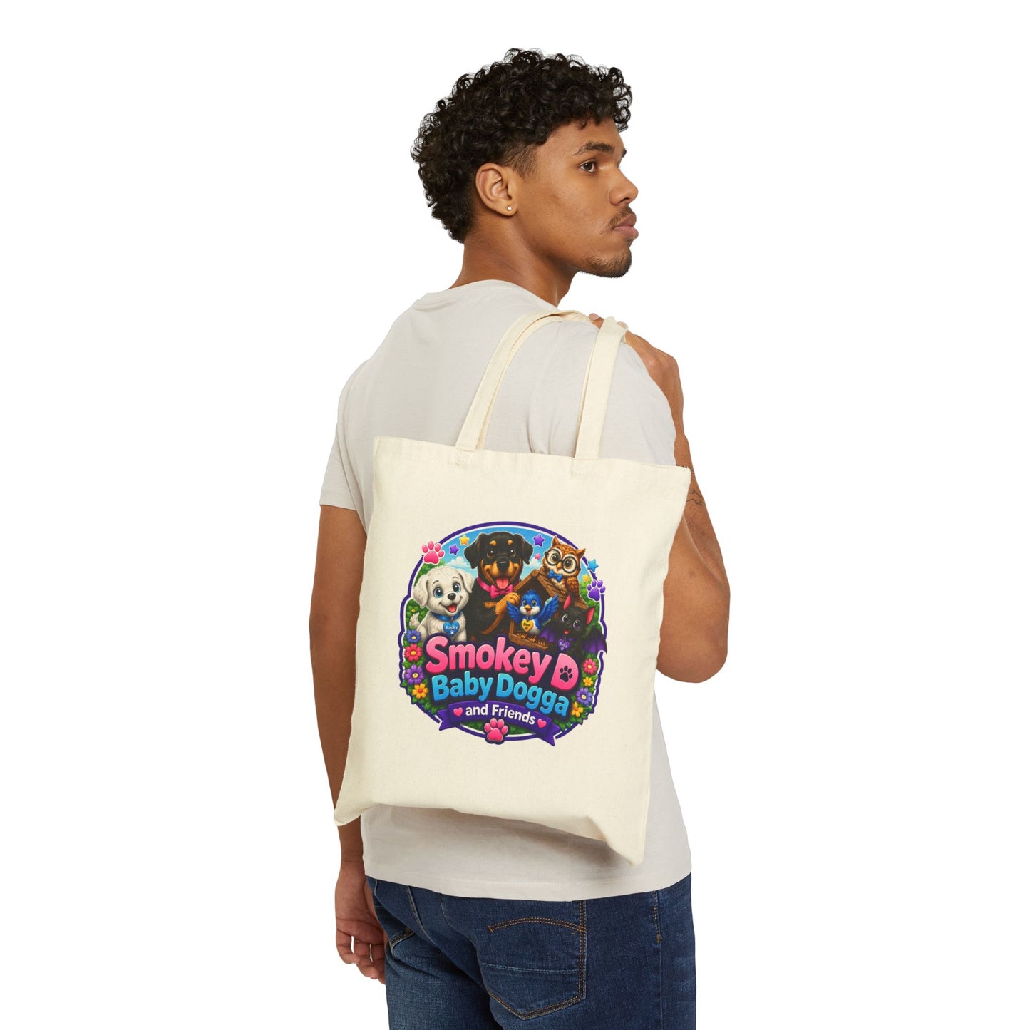 Smokey D Baby Dogga Awaits the Mail Lady Ronnie Canvas Tote Bag – Kindness & Friendship Book Bag
