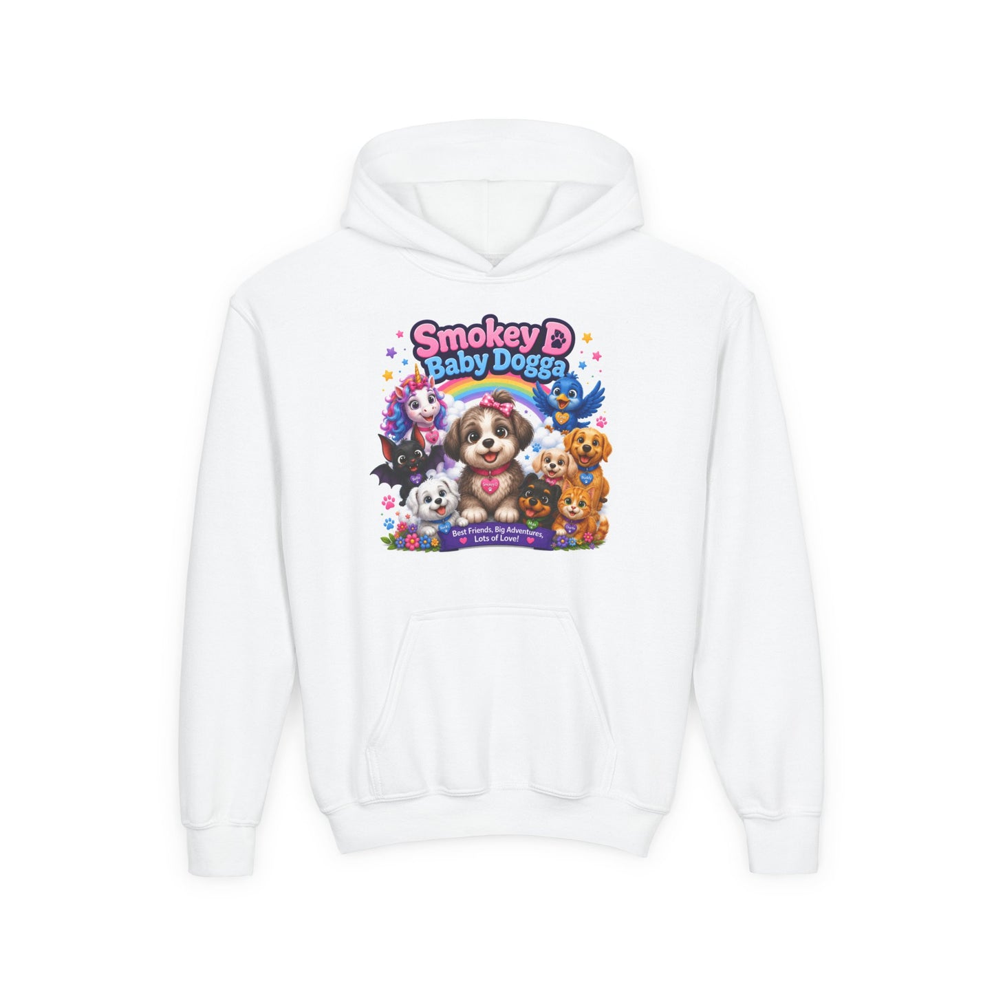 Smokey D Baby Dogga Kids Hoodie – Cute Puppy Friends Graphic Hooded Sweatshirt