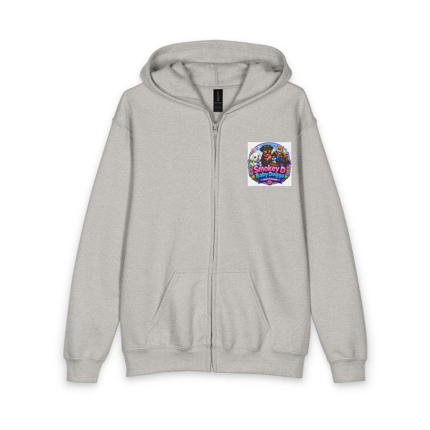 Smokey D Baby Dogga Moon Mission Youth Zip-Up Hoodie | Kids Space Adventure Hoodie