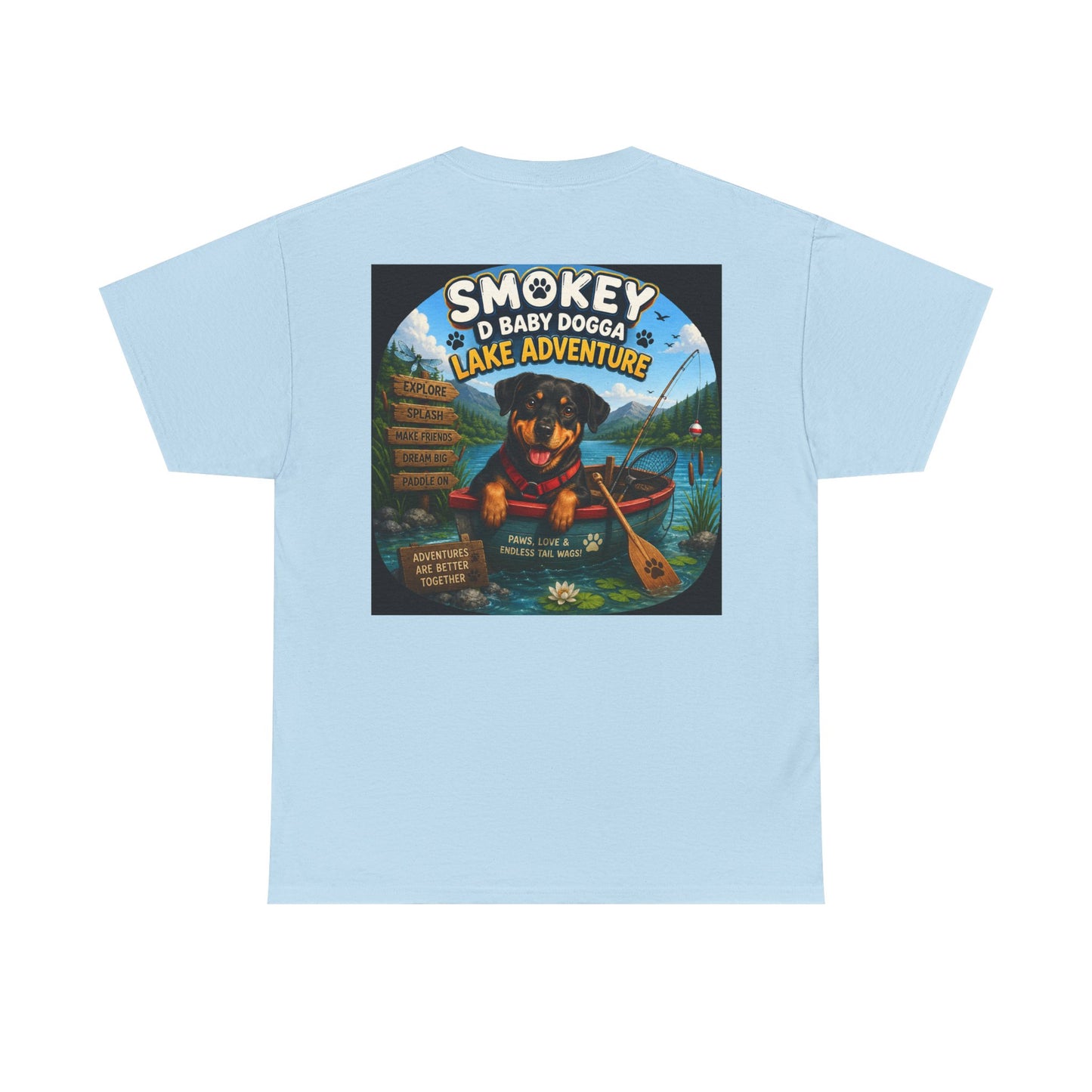 Smokey D Baby Dogga’s Lake Adventure T-Shirt – Gildan 5000 Heavy Cotton Tee