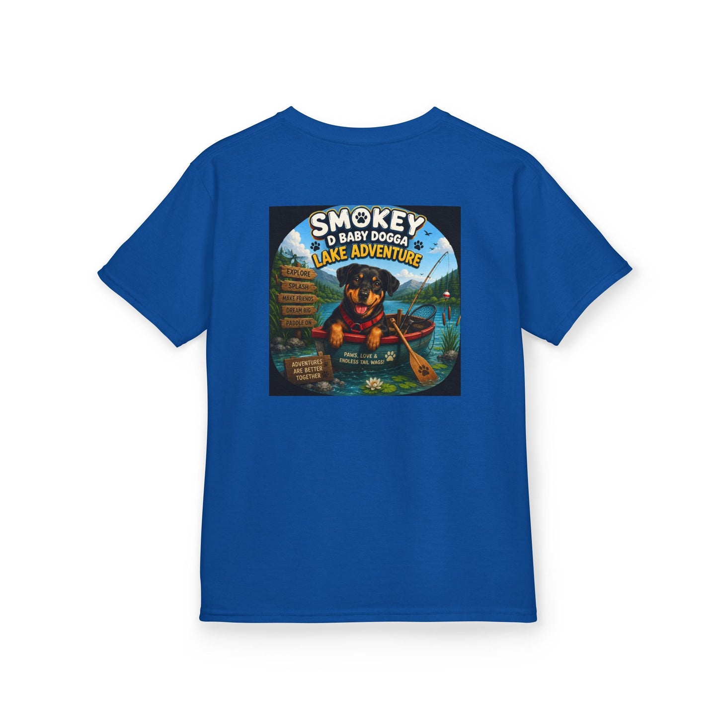 Smokey D Baby Dogga’s Lake Adventure Youth T-Shirt – Gildan 5000B Heavy Cotton Tee