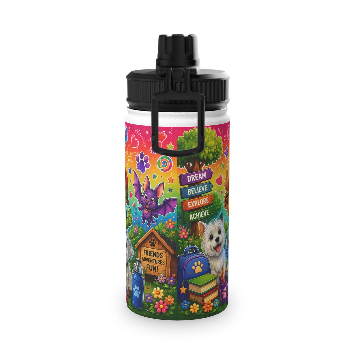 Smokey D Baby Dogga & Friends Stainless Steel Kids Water Bottle — Sports Lid