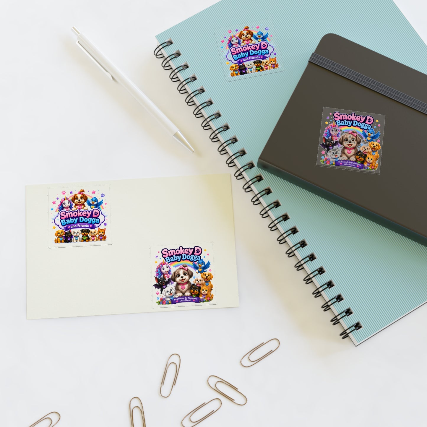 Smokey D Baby Dogga Sticker Sheet — Cute Puppy Characters Sticker Set