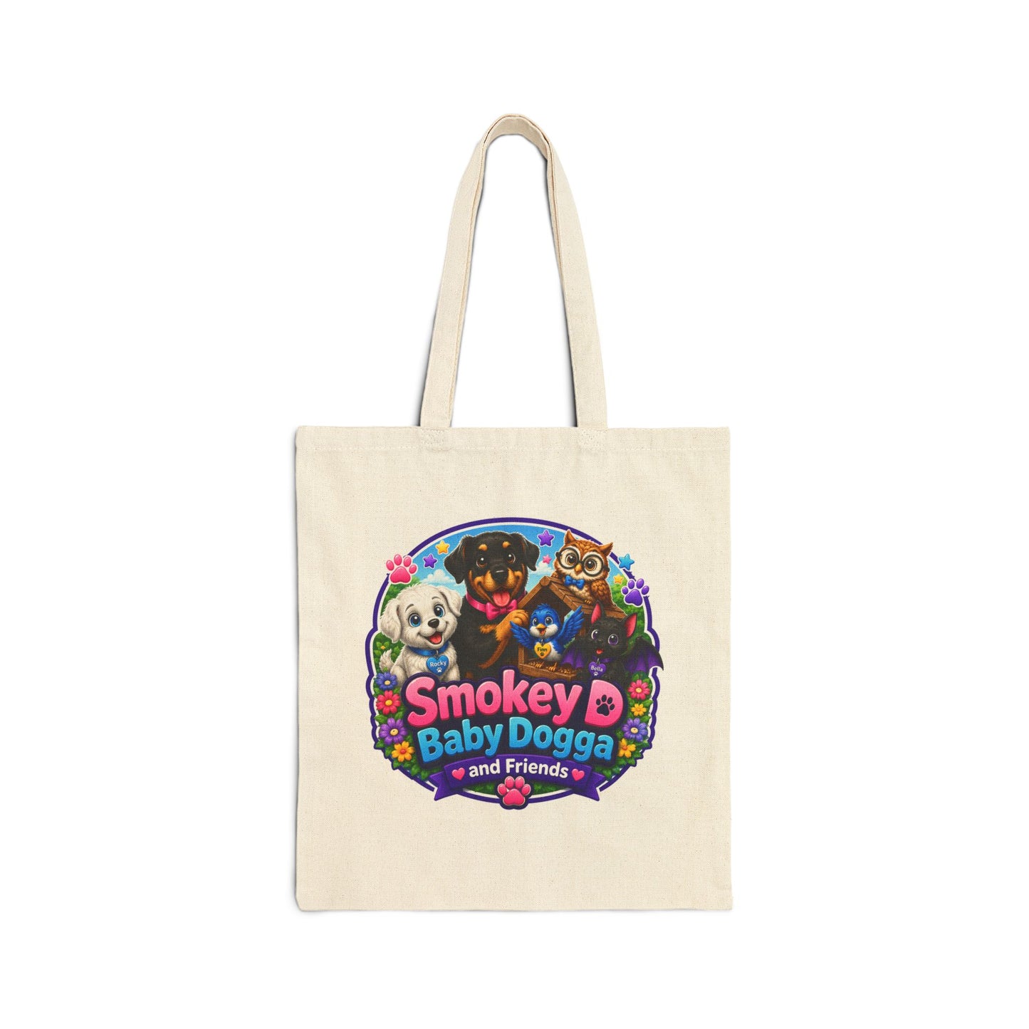 Smokey D Baby Dogga Awaits the Mail Lady Ronnie Canvas Tote Bag – Kindness & Friendship Book Bag