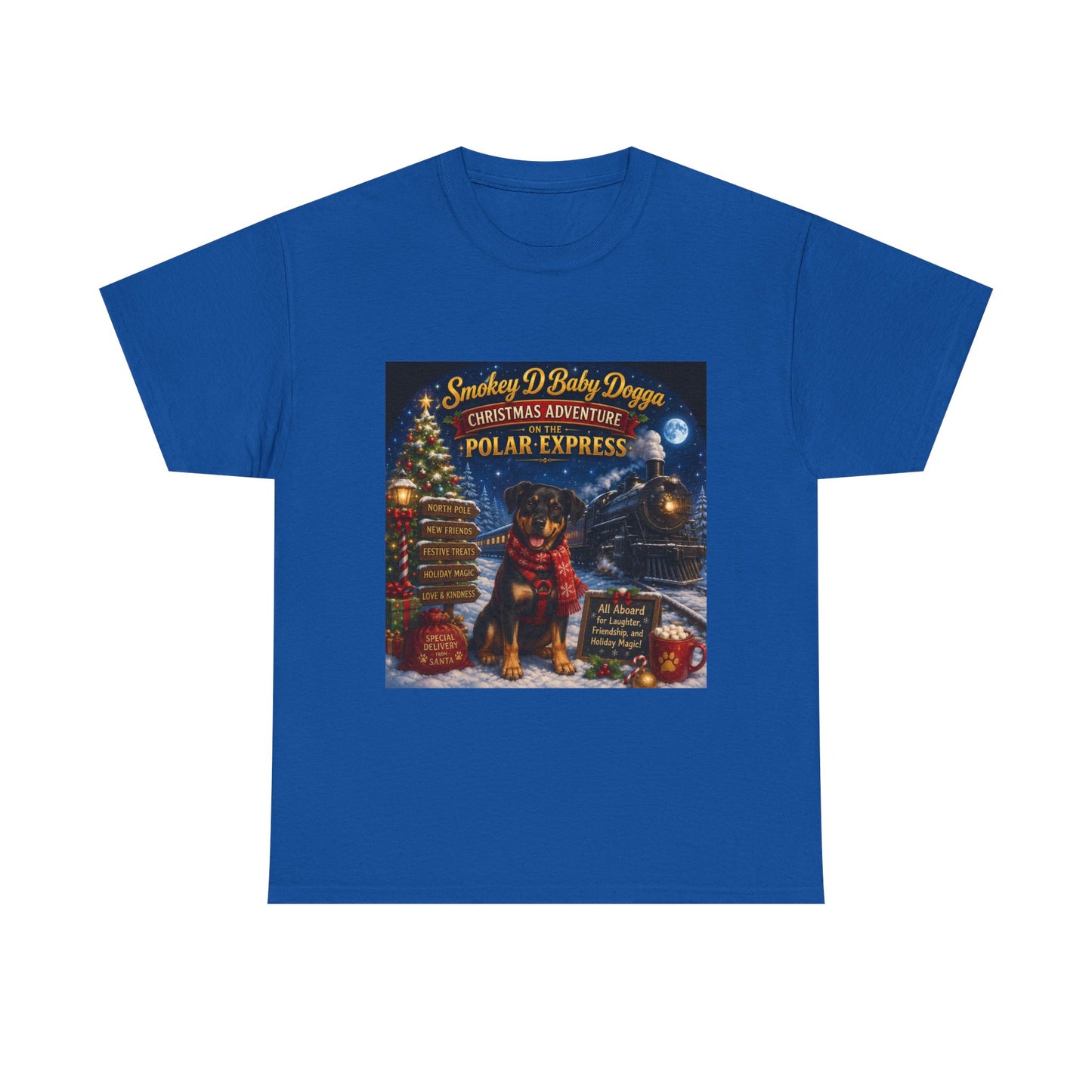 Smokey D Baby Dogga Polar Express Christmas T-Shirt – Gildan 5000 Heavy Cotton Tee