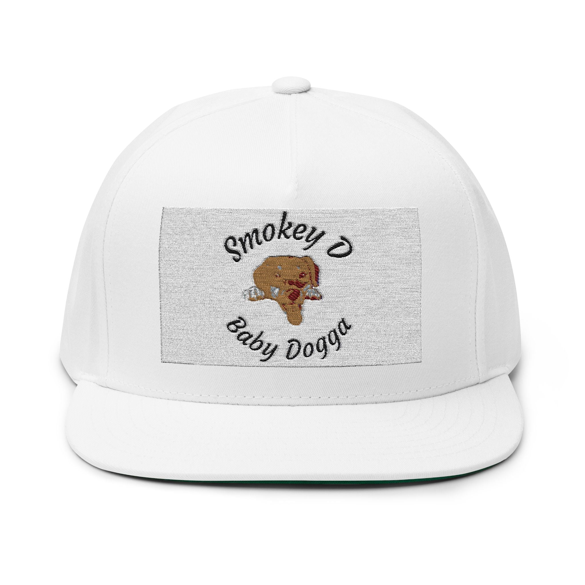 Stylish Flat Bill Cap with Smokey D Embroidery, Trendy Baseball Hat for Outdoor Events, Gift for Him, Summer Essential