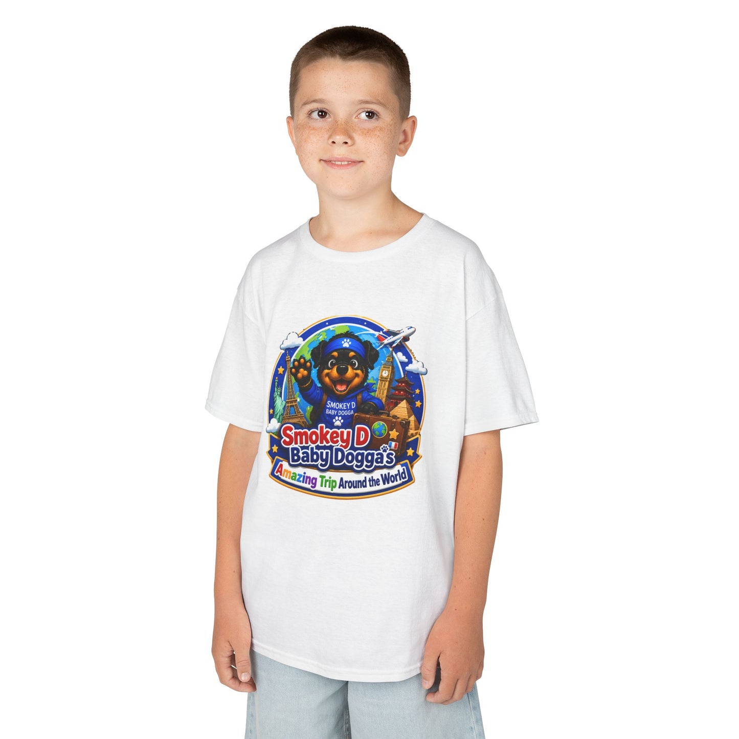 Smokey D Baby Dogga's Amazing Trip Around the World – Kids Heavy Cotton™ T-Shirt