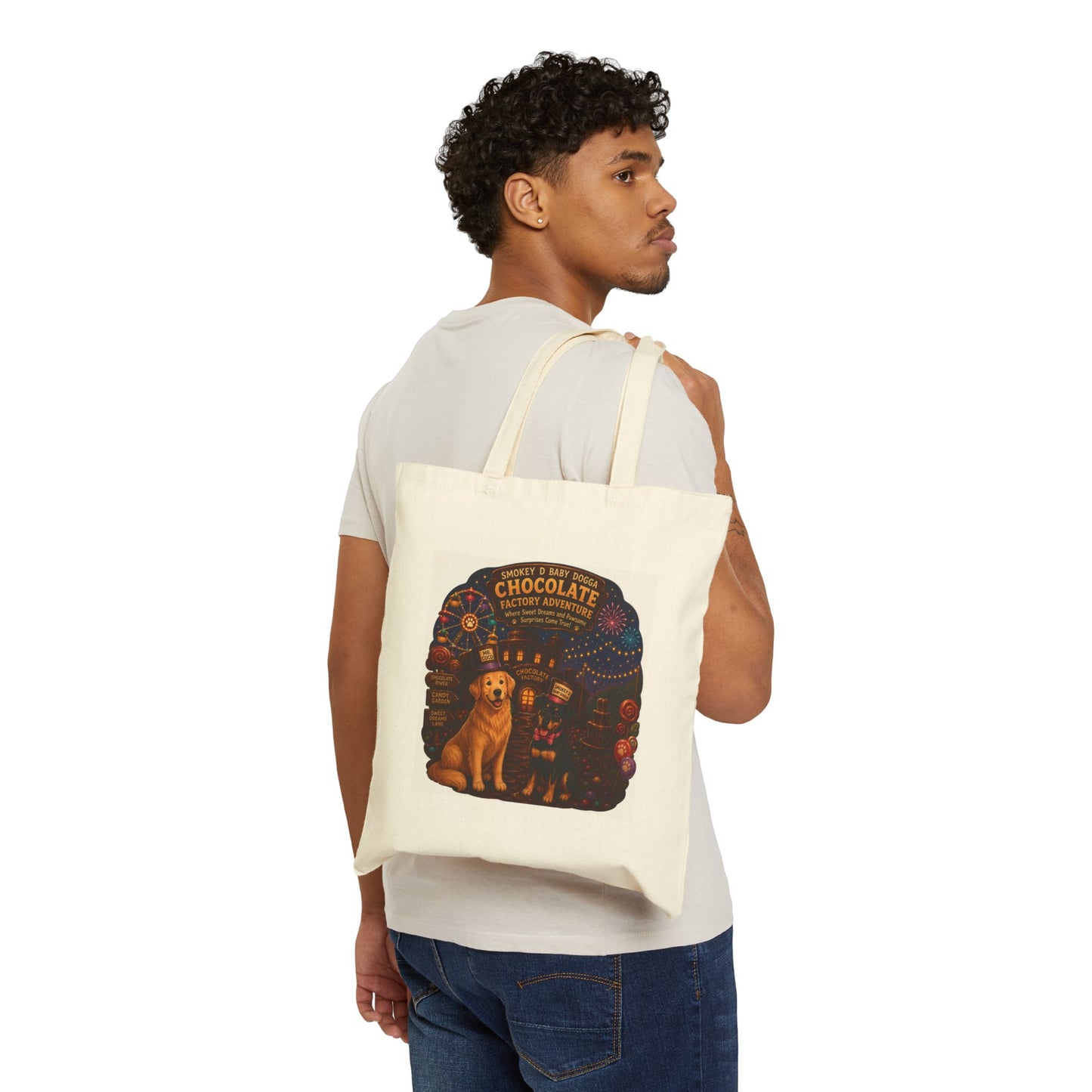 Smokey D Baby Dogga Chocolate Factory Cotton Canvas Tote Bag