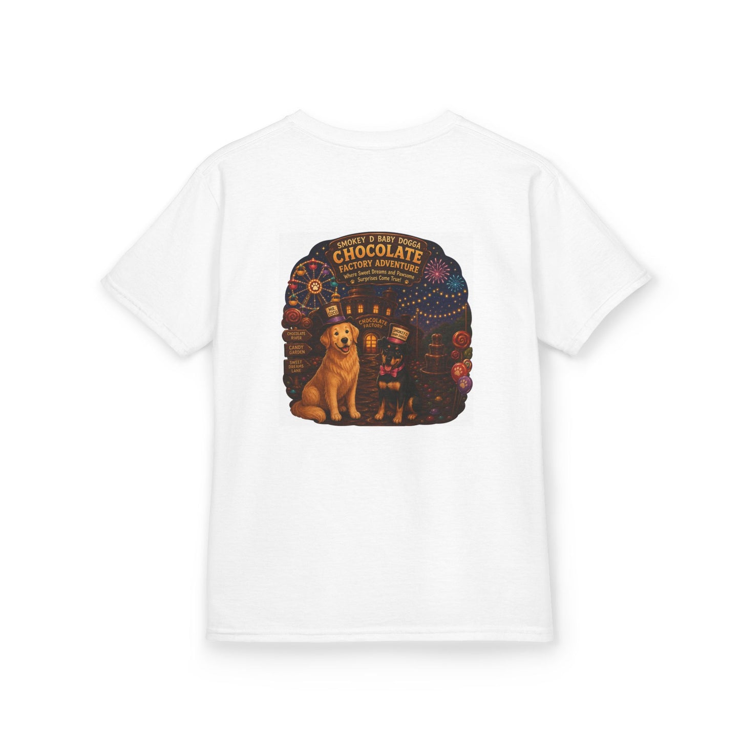 Smokey D Baby Dogga Chocolate Factory Kids Heavy Cotton Tee – Fun Children’s Graphic T-Shirt